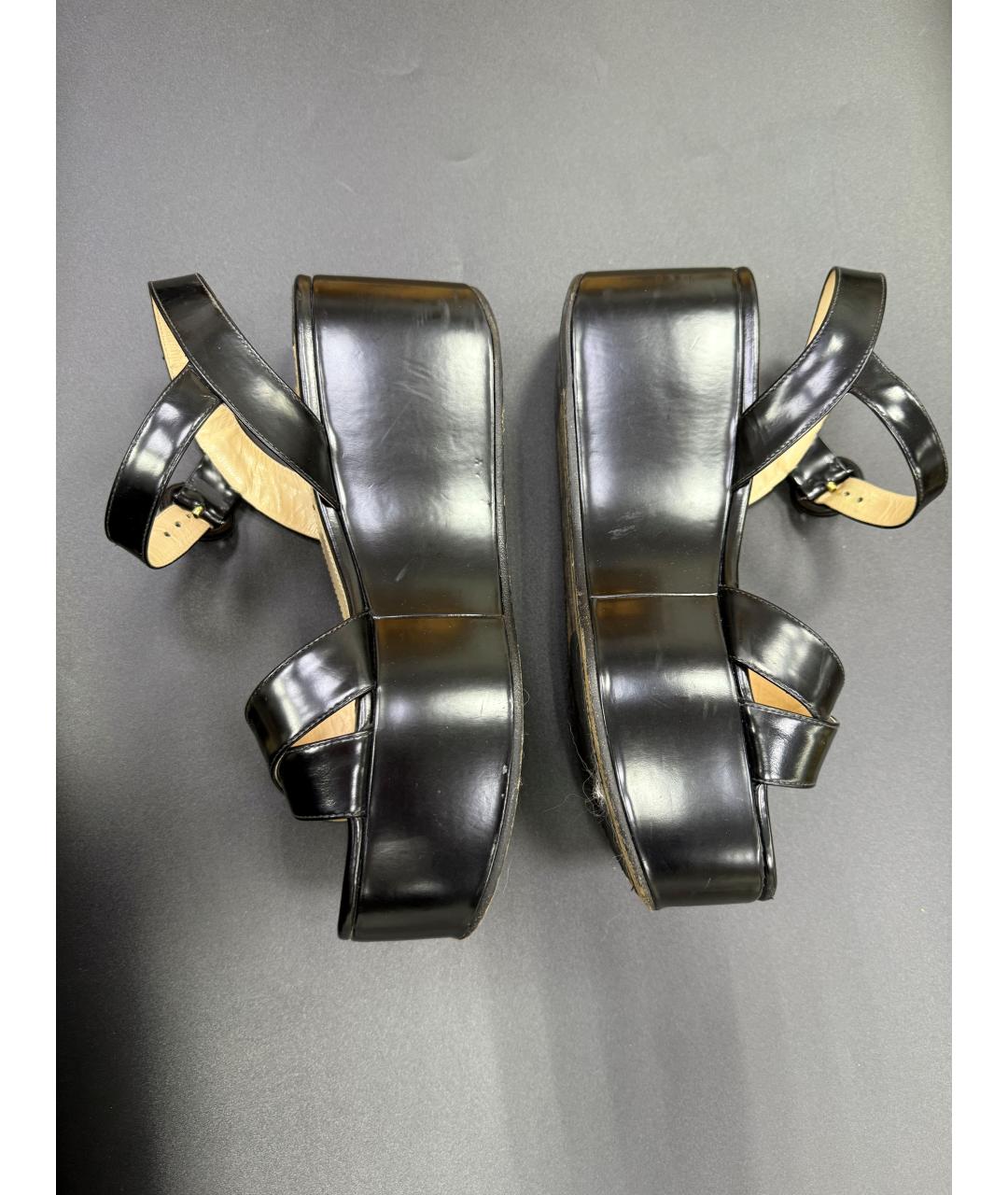 PRADA Черные босоножки из лакированной кожи, фото 3