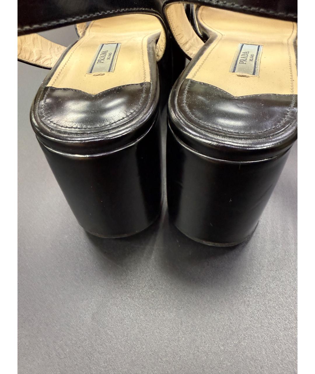 PRADA Черные босоножки из лакированной кожи, фото 5