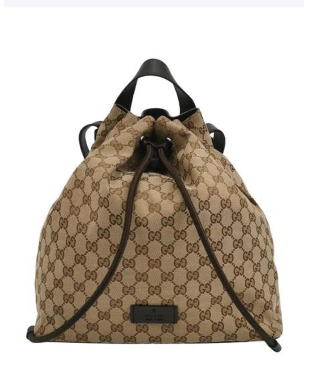 GUCCI Бежевый тканевый рюкзак, фото 1