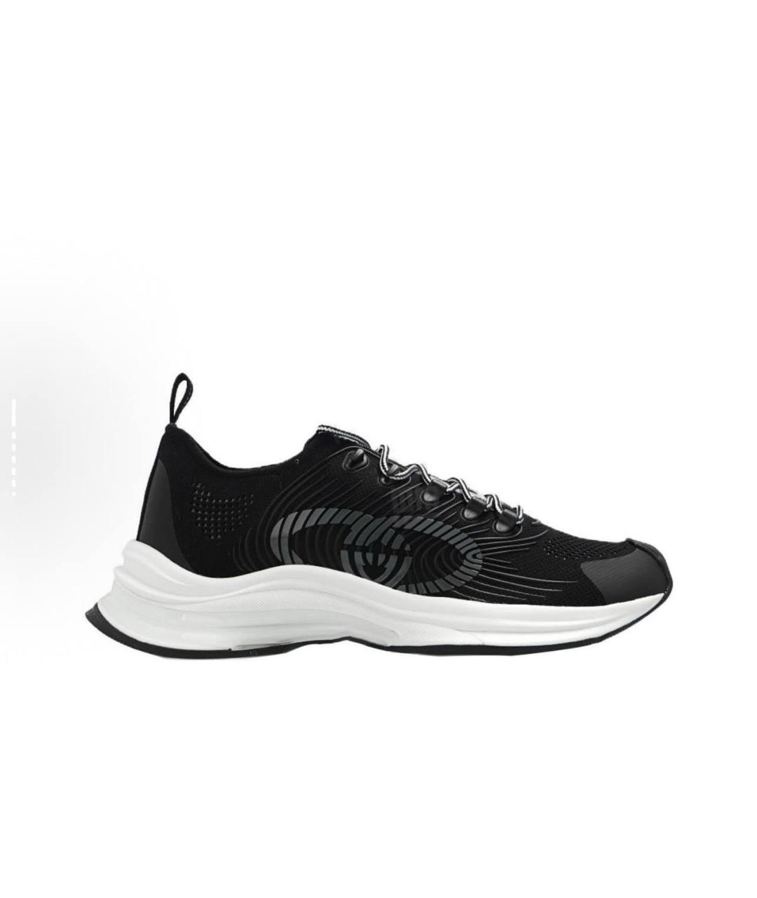 GUCCI Черные синтетические низкие кроссовки / кеды, фото 2