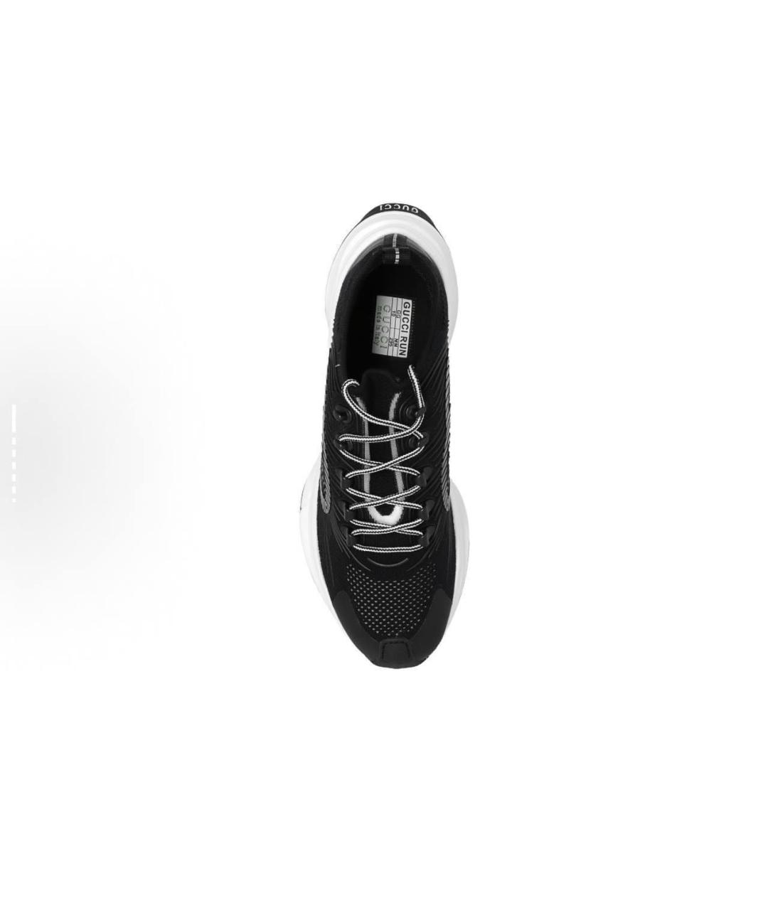 GUCCI Черные синтетические низкие кроссовки / кеды, фото 5