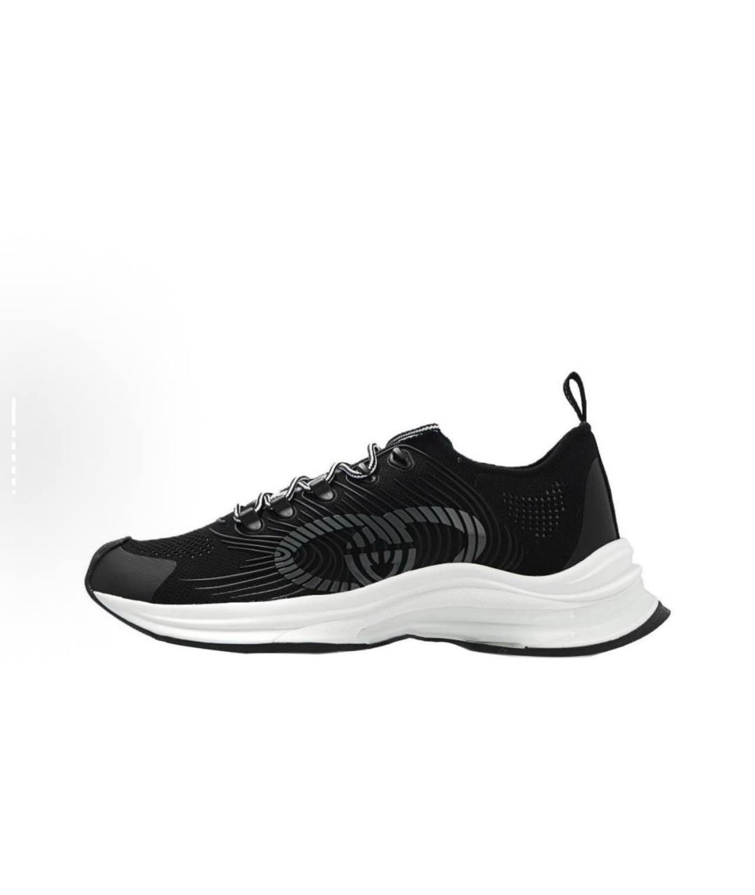 GUCCI Черные синтетические низкие кроссовки / кеды, фото 7