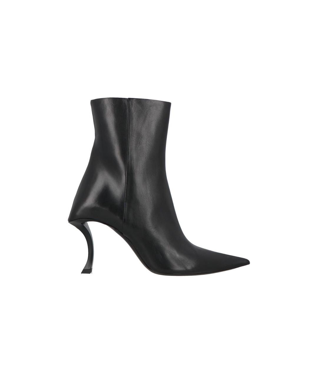 BALENCIAGA Черные кожаные ботильоны, фото 1
