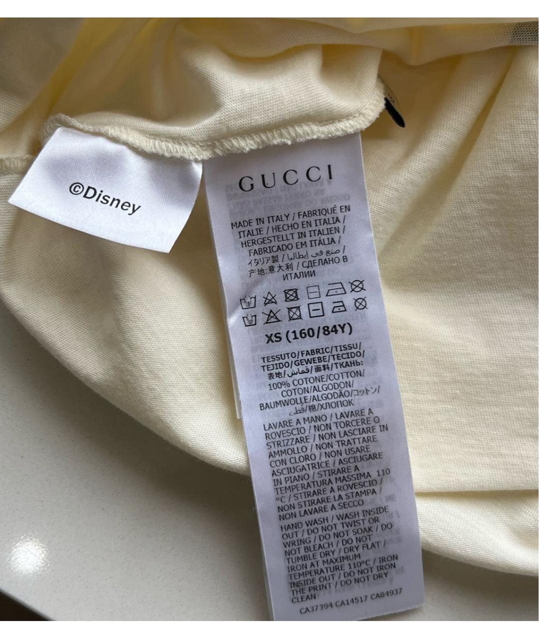 GUCCI Бежевая хлопковая футболка, фото 6