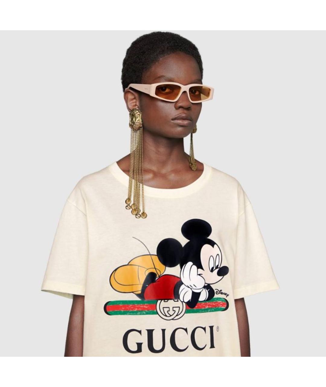 GUCCI Бежевая хлопковая футболка, фото 7