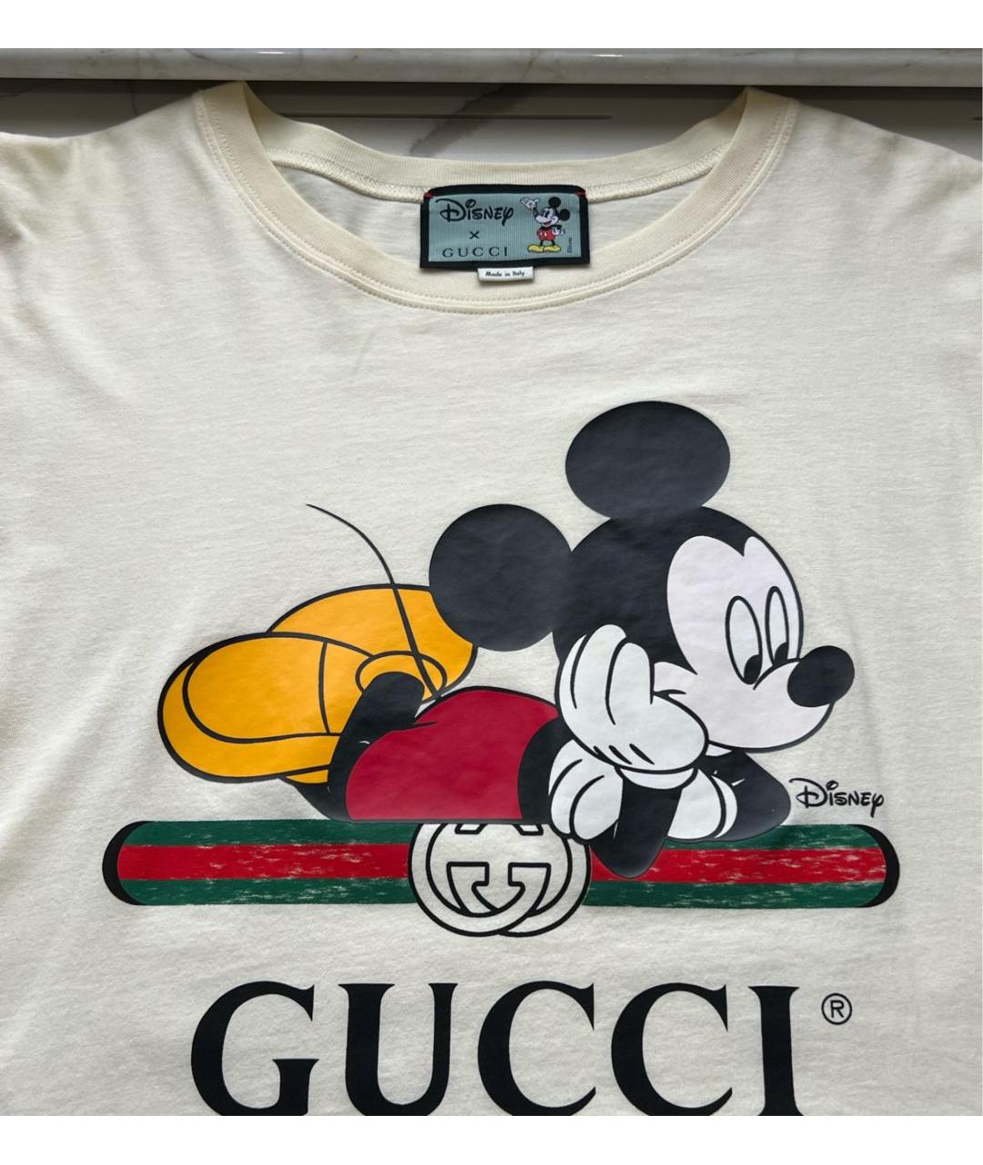 GUCCI Бежевая хлопковая футболка, фото 3