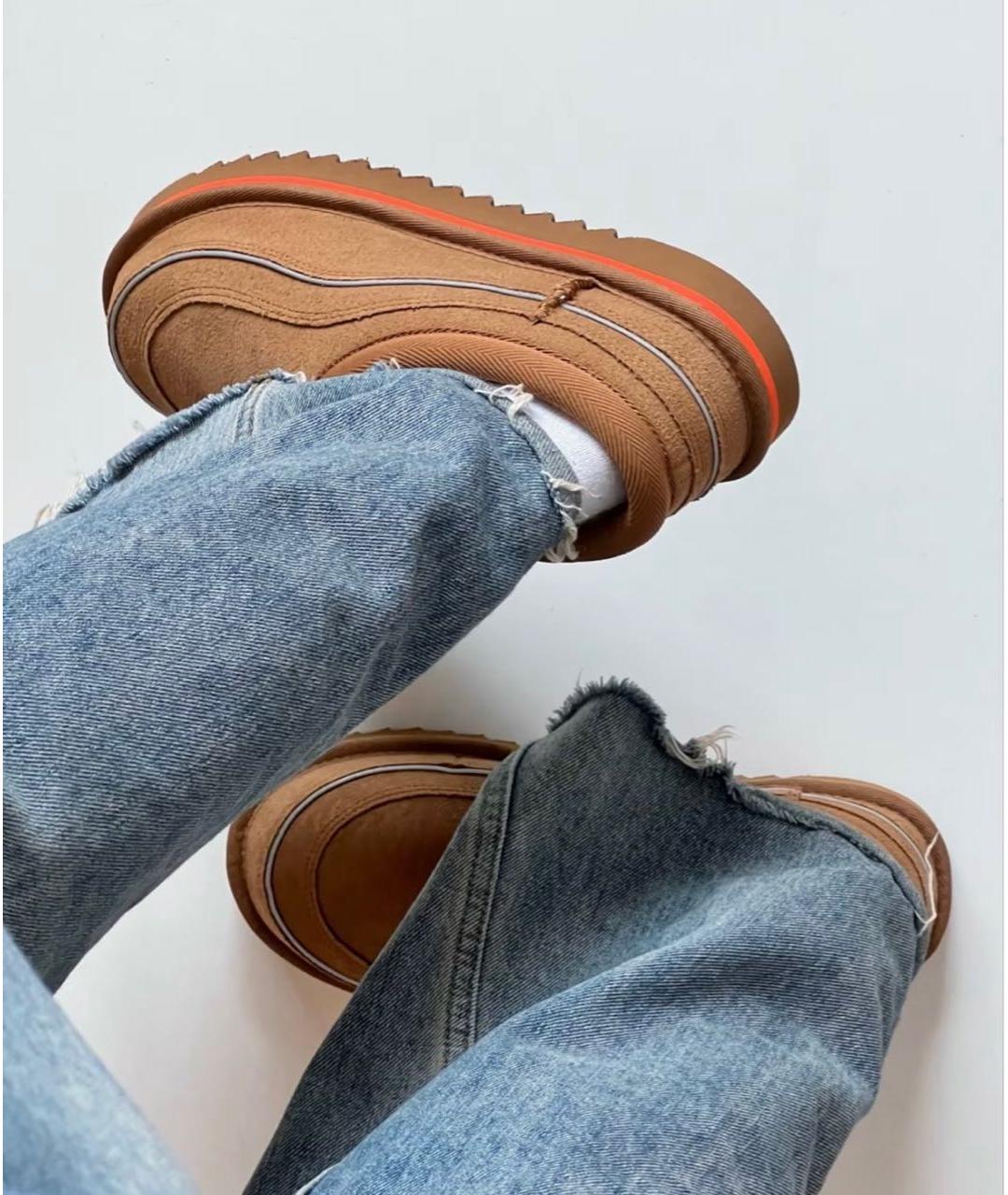 UGG AUSTRALIA Коричневые замшевые сабо, фото 5