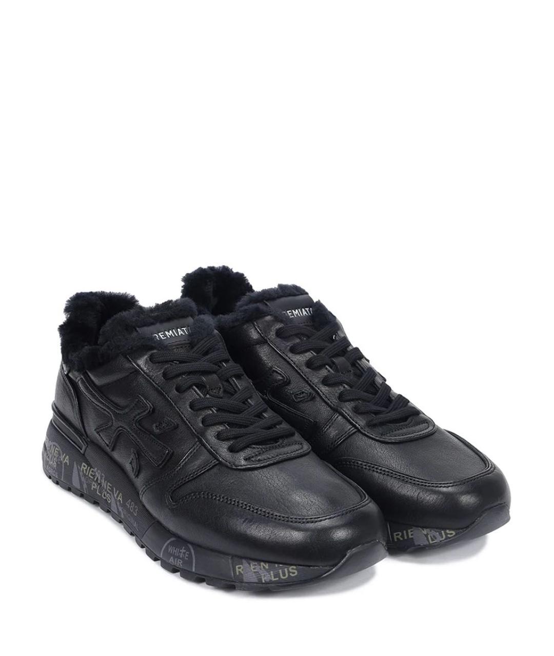 PREMIATA Черные кожаные низкие кроссовки / кеды, фото 2