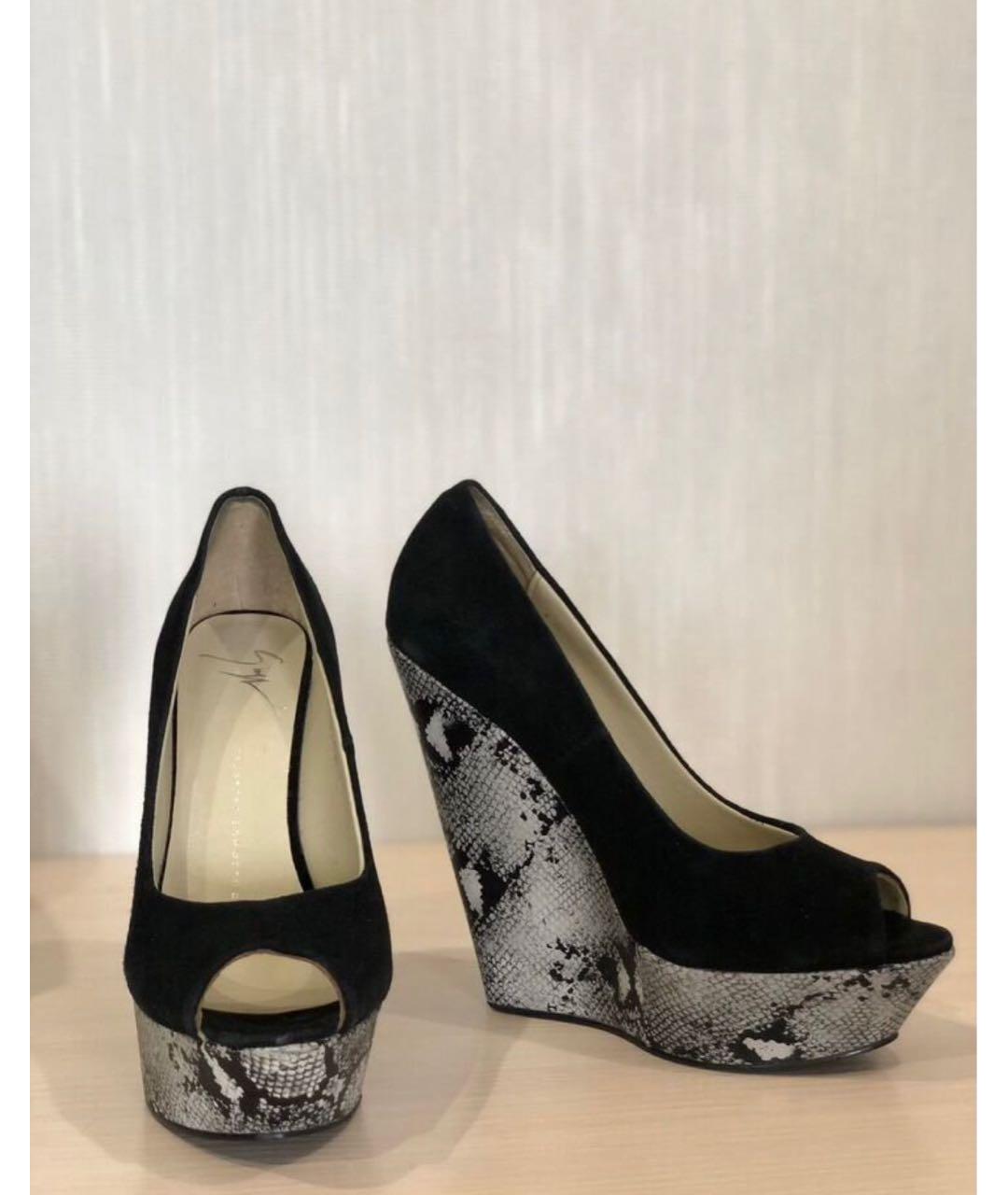 GIUSEPPE ZANOTTI DESIGN Черные замшевые туфли, фото 3
