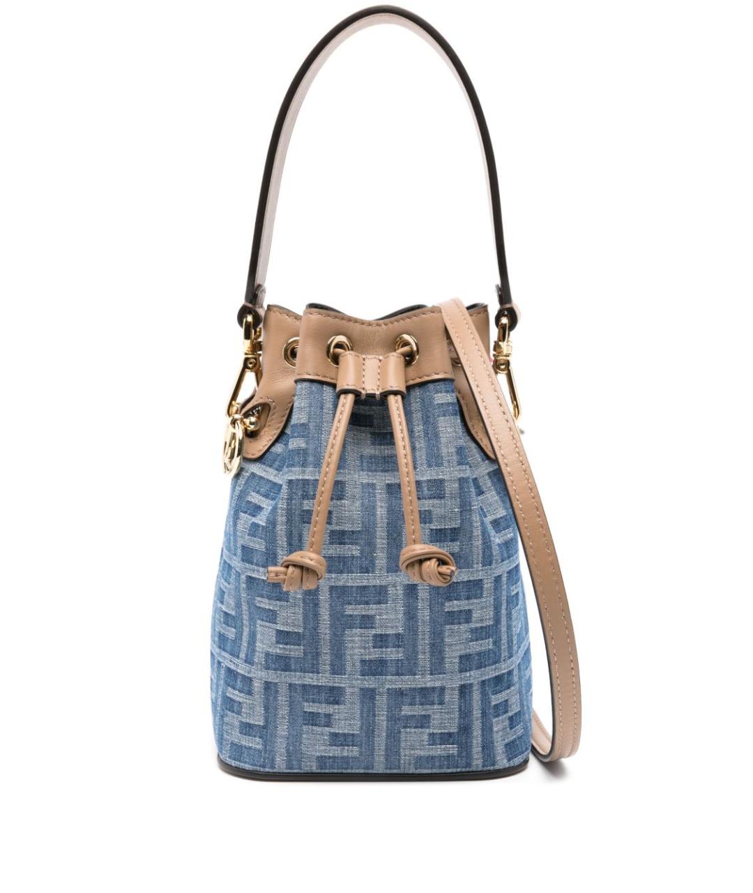 FENDI Голубая деним сумка тоут, фото 1