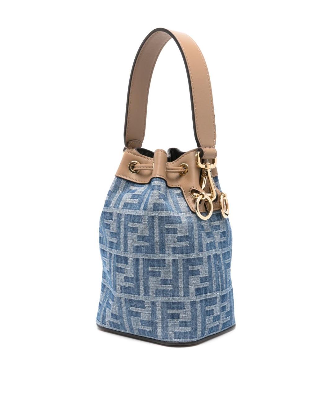 FENDI Голубая деним сумка тоут, фото 5