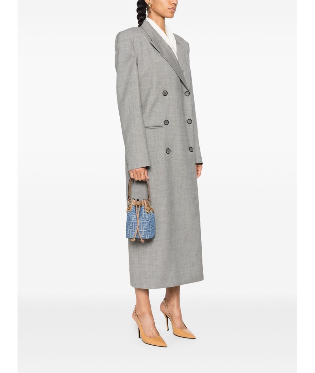 FENDI Голубая деним сумка тоут, фото 4