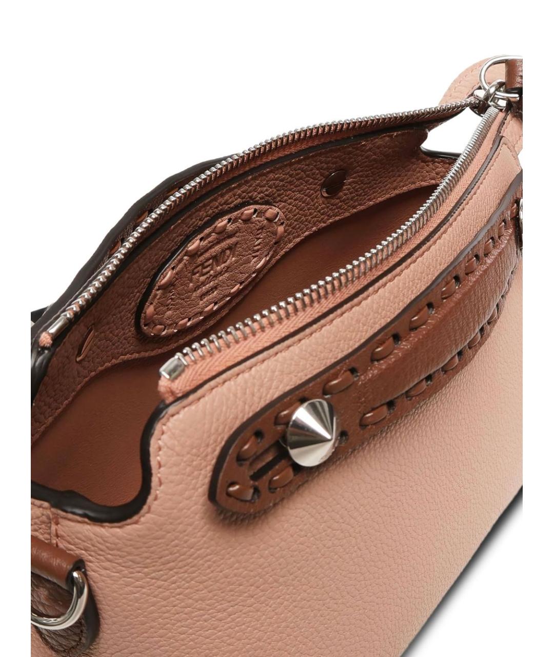 FENDI Розовая кожаная сумка тоут, фото 2