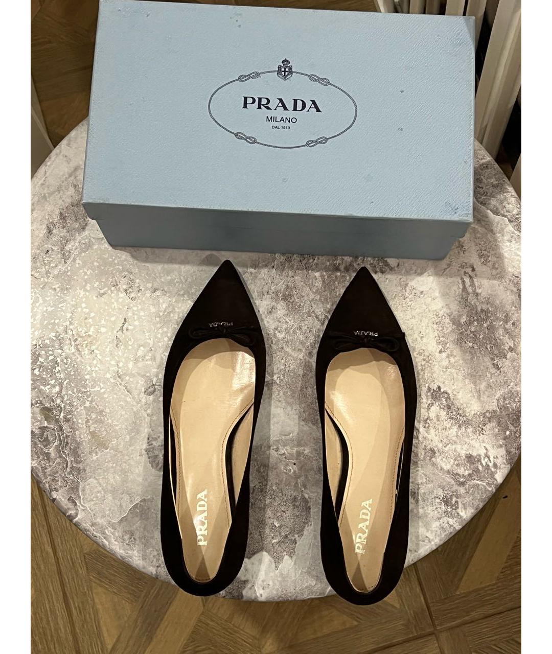 PRADA Коричневые замшевые балетки, фото 3