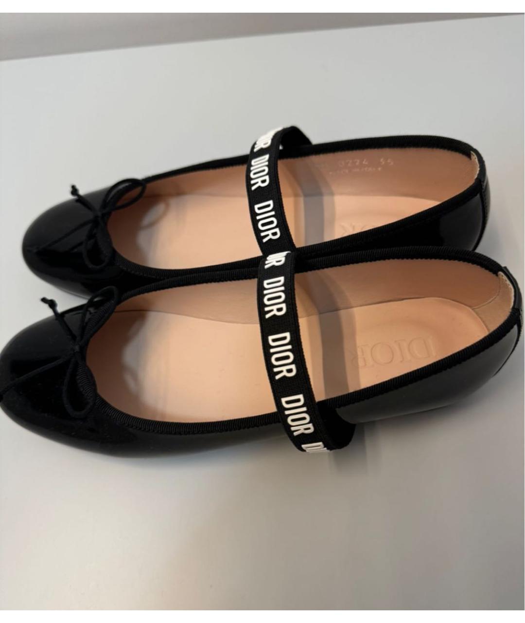 CHRISTIAN DIOR Черные балетки из лакированной кожи, фото 7