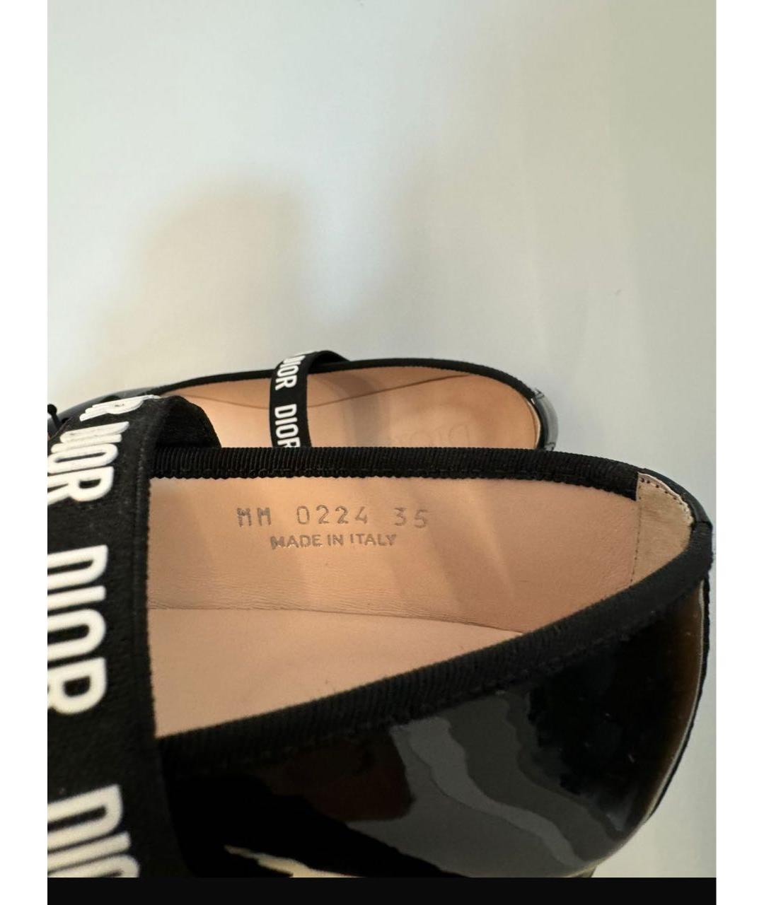 CHRISTIAN DIOR Черные балетки из лакированной кожи, фото 4
