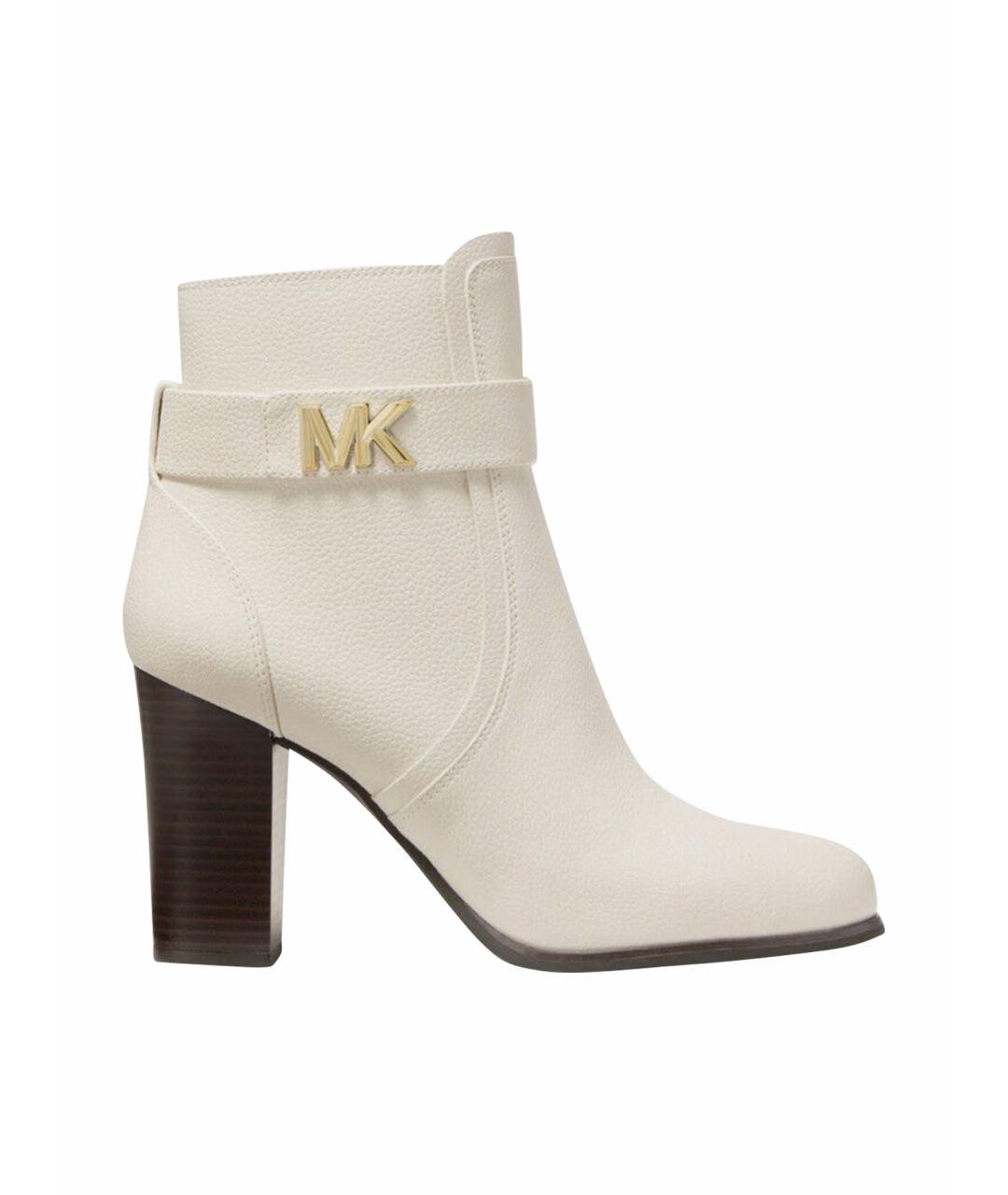 MICHAEL KORS Белые кожаные ботильоны, фото 1