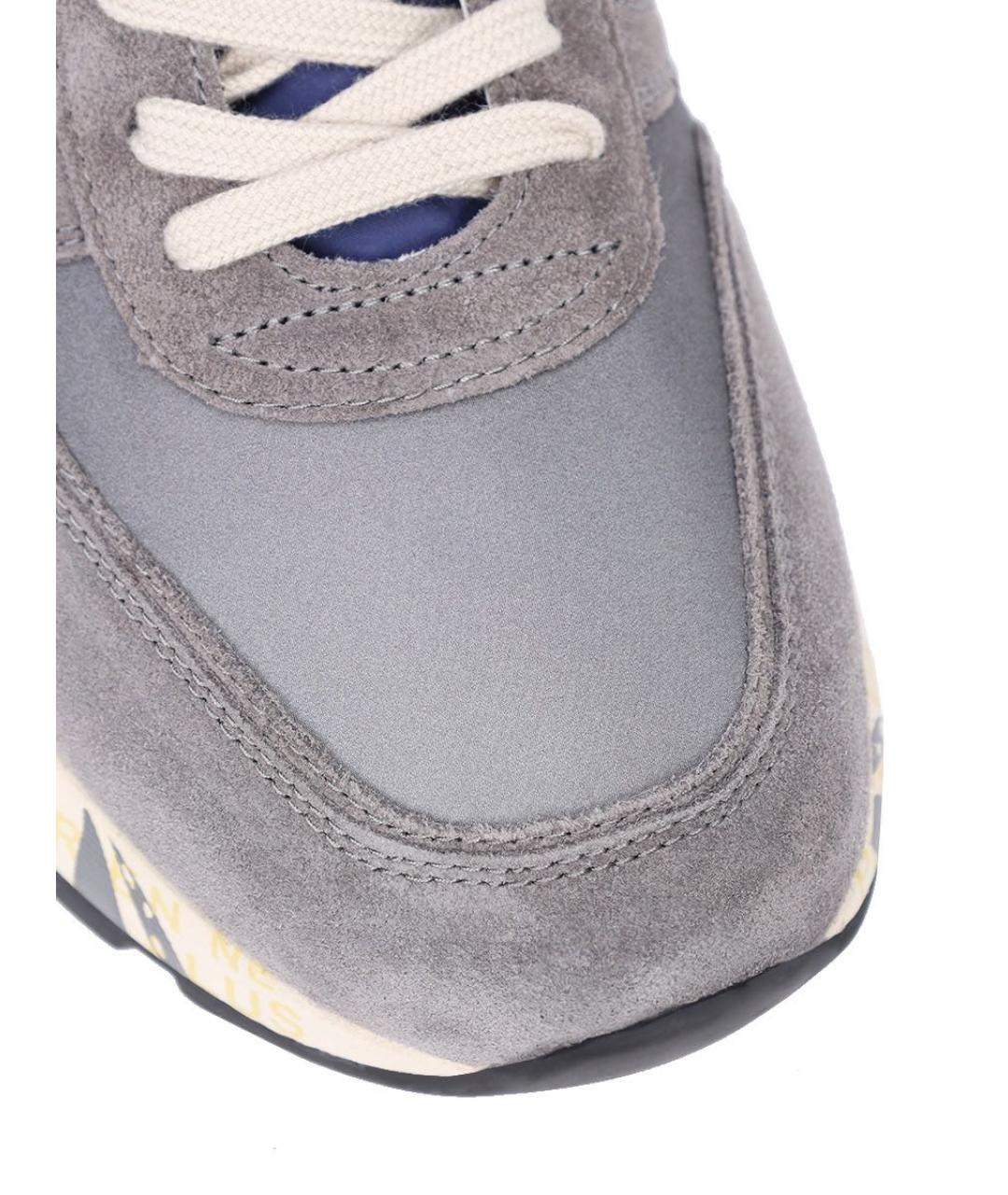 PREMIATA Серые замшевые низкие кроссовки / кеды, фото 3