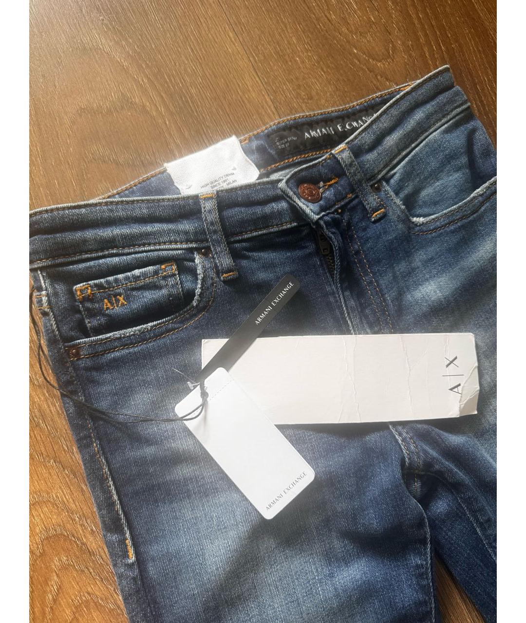 ARMANI EXCHANGE Темно-синие хлопковые джинсы слим, фото 6