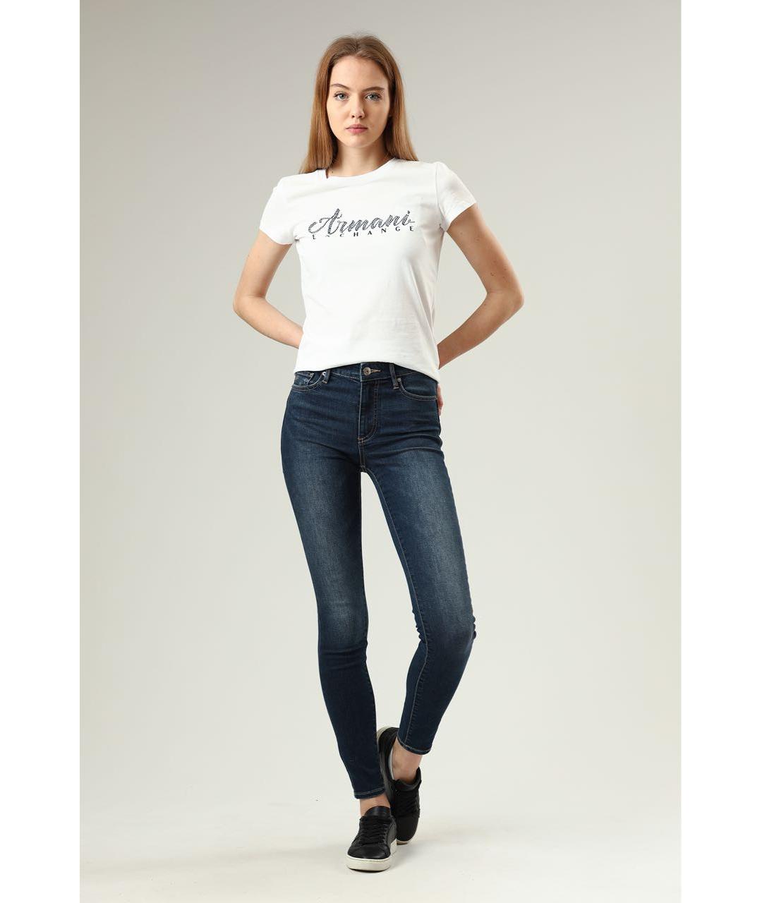 ARMANI EXCHANGE Темно-синие хлопковые джинсы слим, фото 2