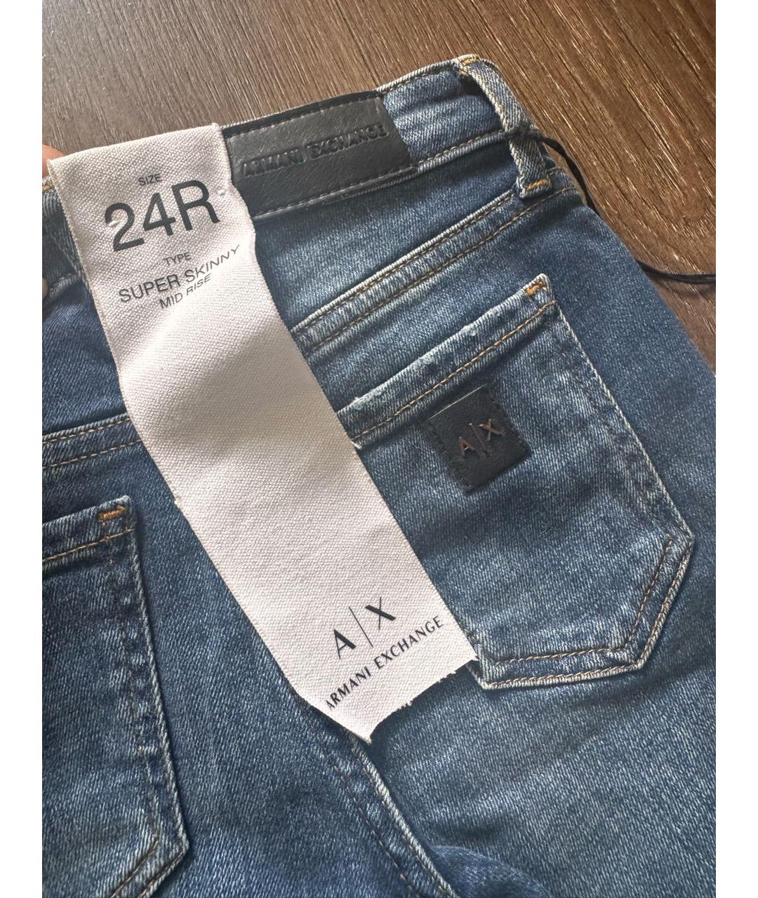 ARMANI EXCHANGE Темно-синие хлопковые джинсы слим, фото 7