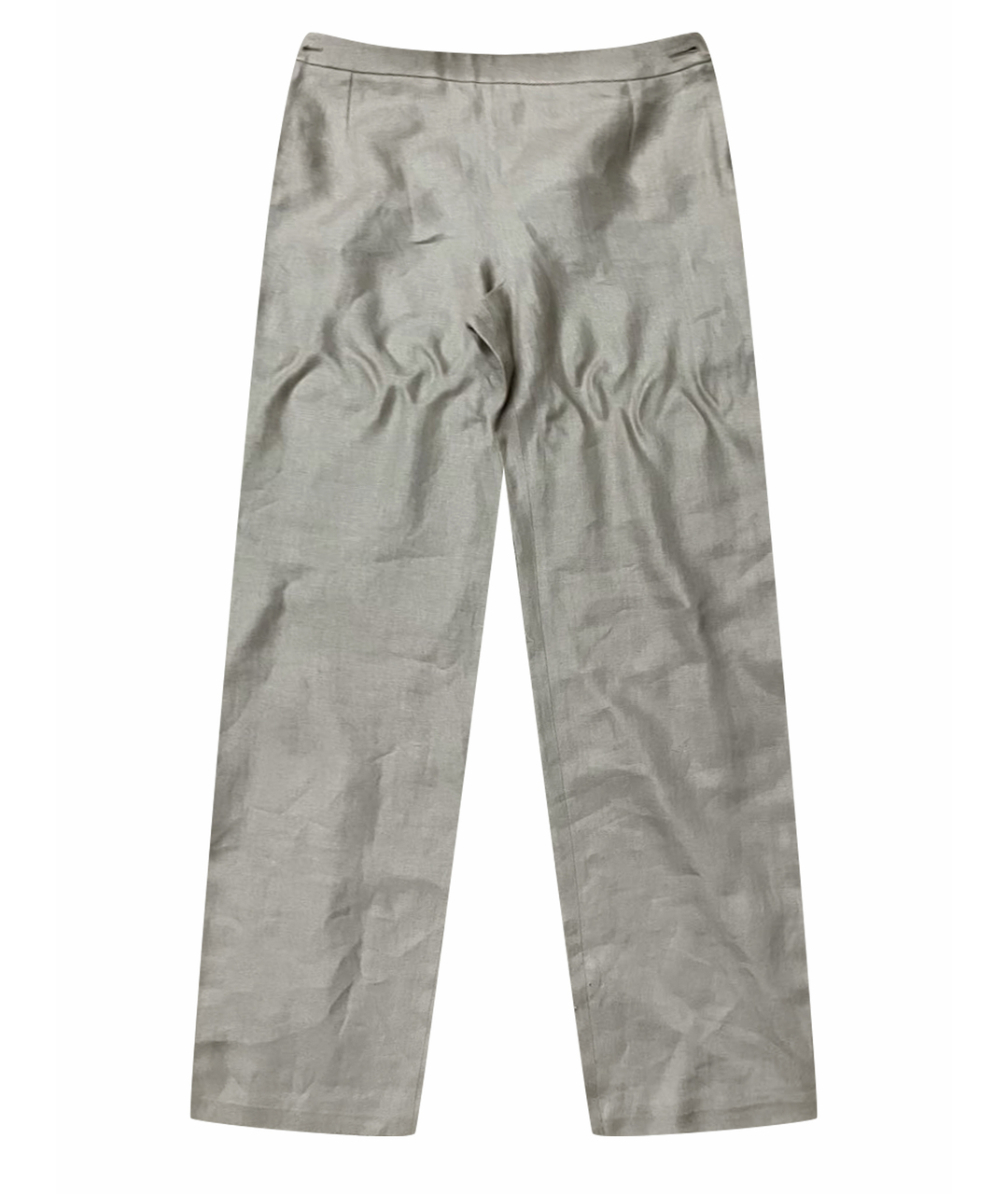 HERMES Бежевые льняные прямые брюки, фото 1