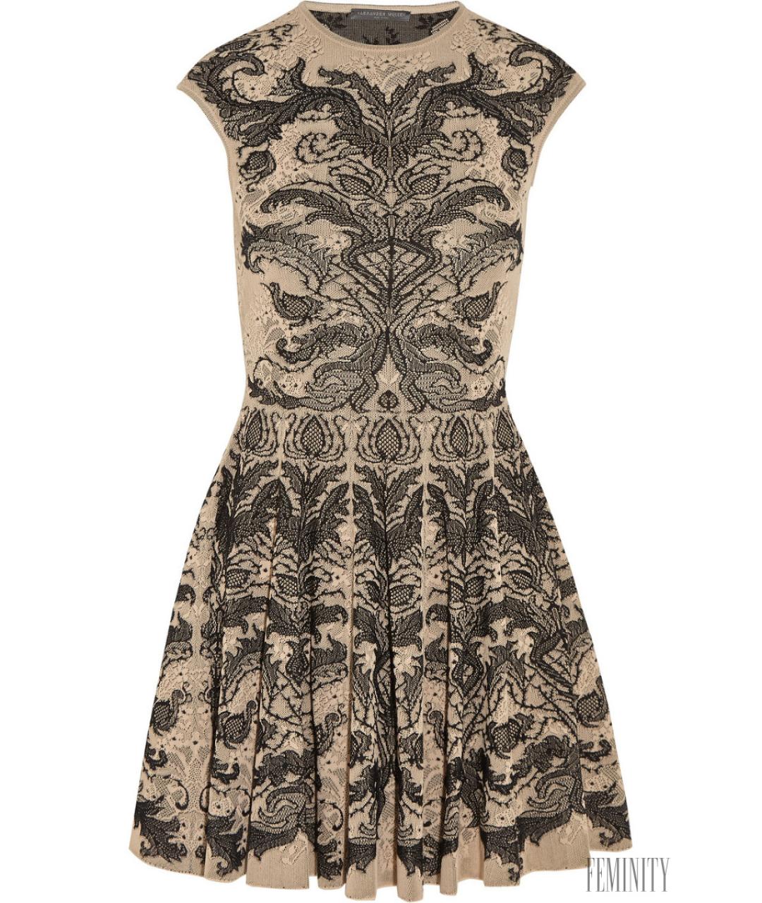 ALEXANDER MCQUEEN Бежевое вискозное повседневное платье, фото 9