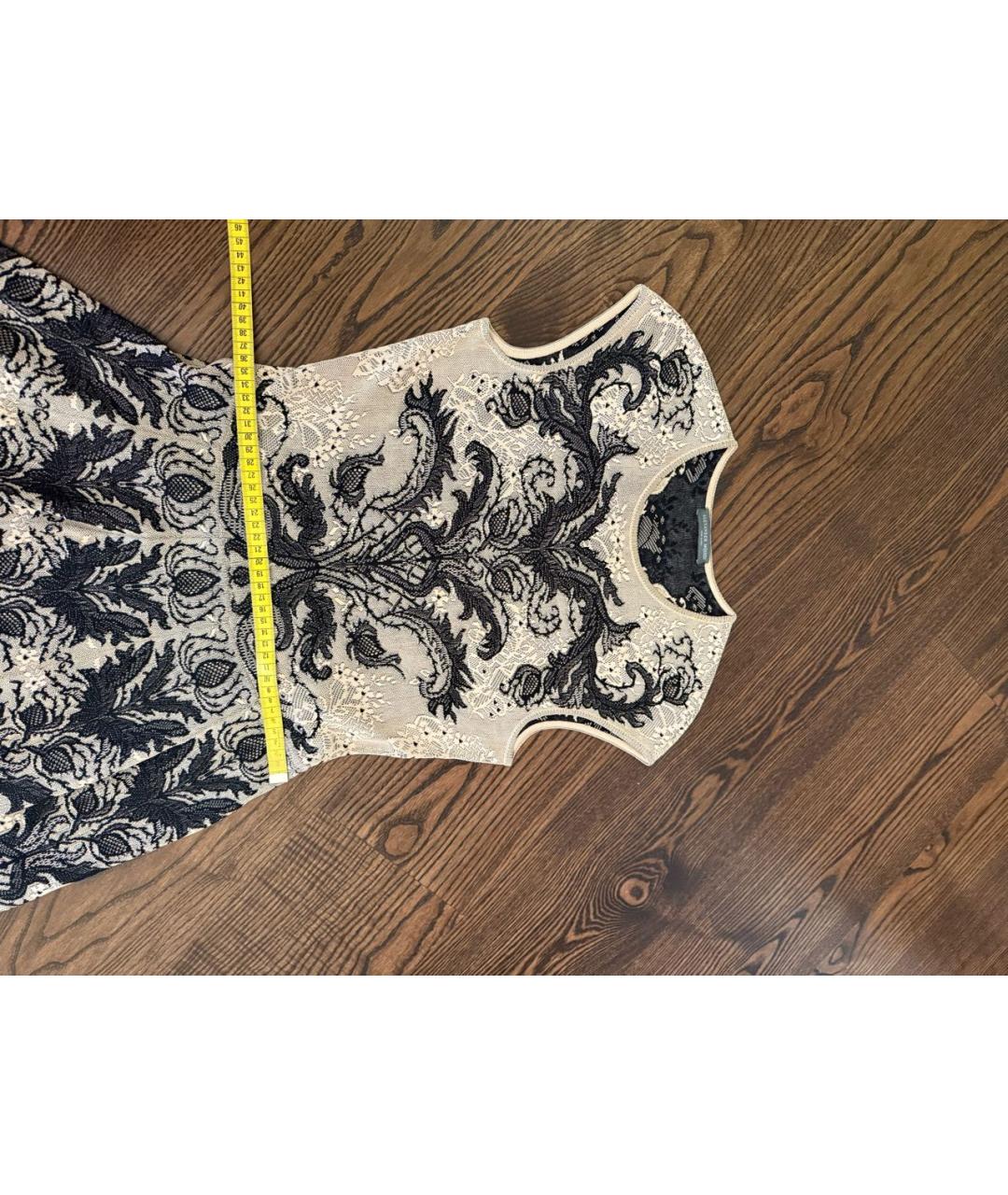 ALEXANDER MCQUEEN Бежевое вискозное повседневное платье, фото 8