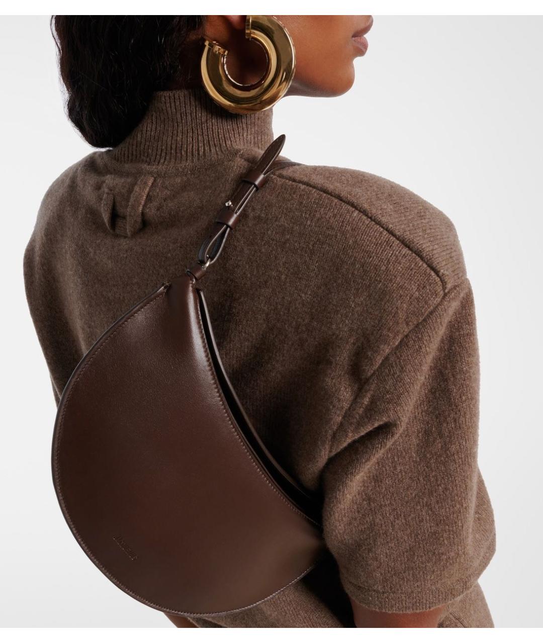 JACQUEMUS Коричневая кожаная сумка через плечо, фото 3