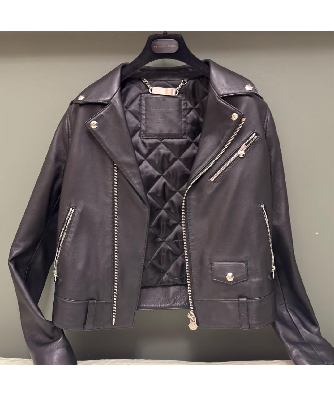 PHILIPP PLEIN Черная кожаная куртка, фото 3