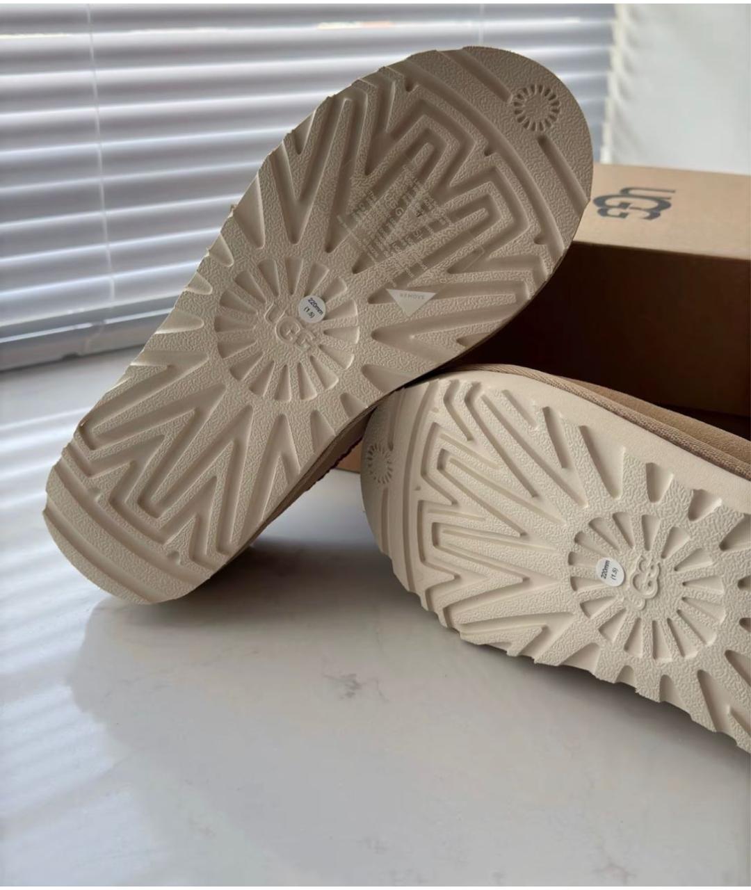 UGG AUSTRALIA Бежевые замшевые мюли, фото 5