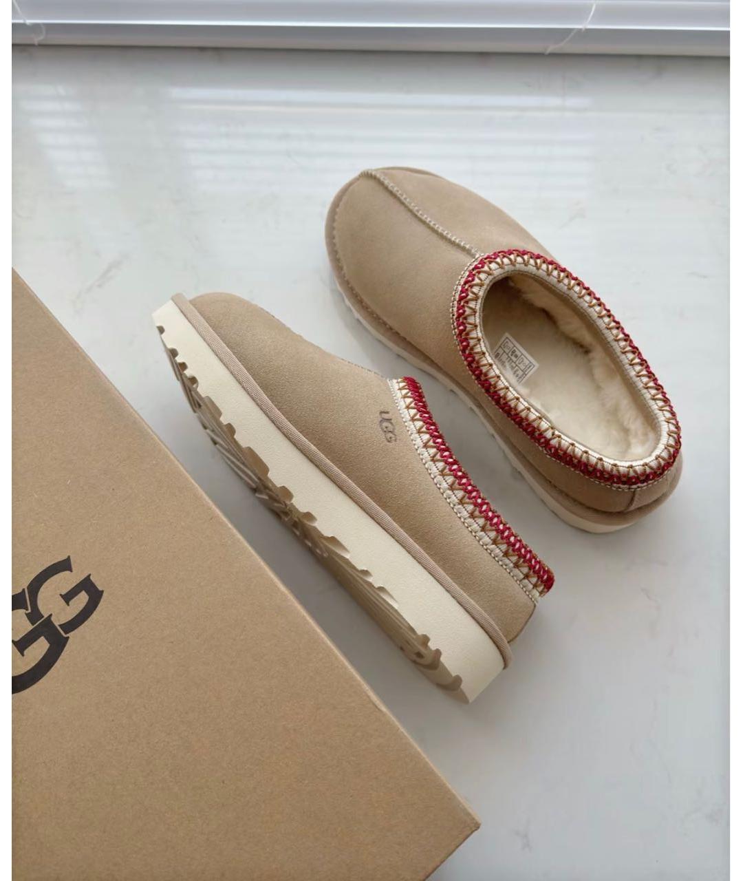 UGG AUSTRALIA Бежевые замшевые мюли, фото 2