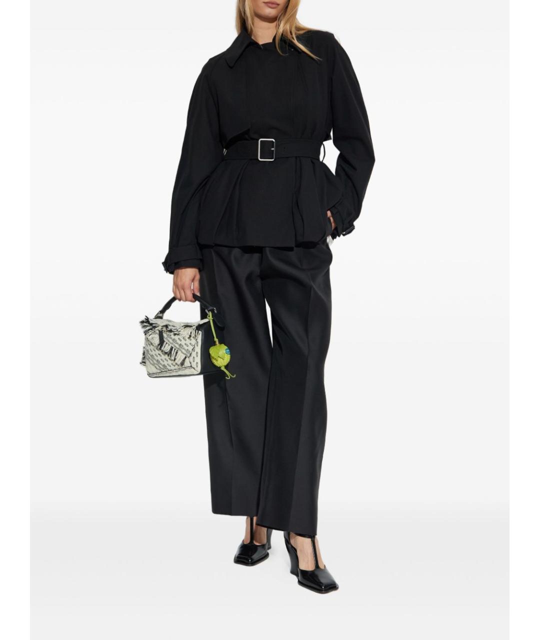 LOEWE Черные шерстяные прямые брюки, фото 5