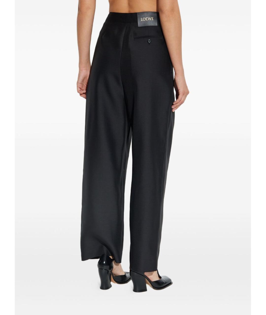 LOEWE Черные шерстяные прямые брюки, фото 4