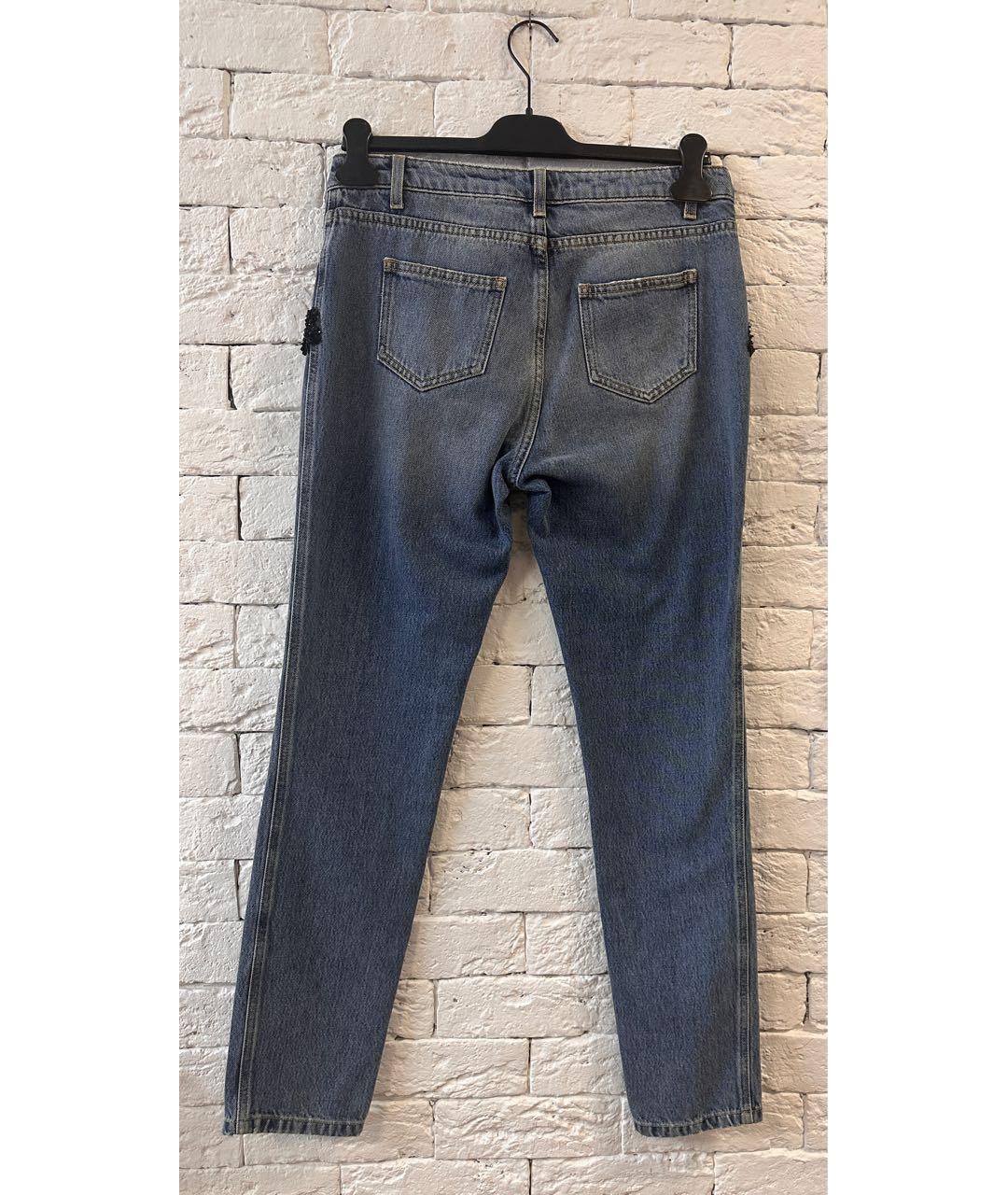 ERMANNO SCERVINO Синие хлопковые прямые джинсы, фото 2