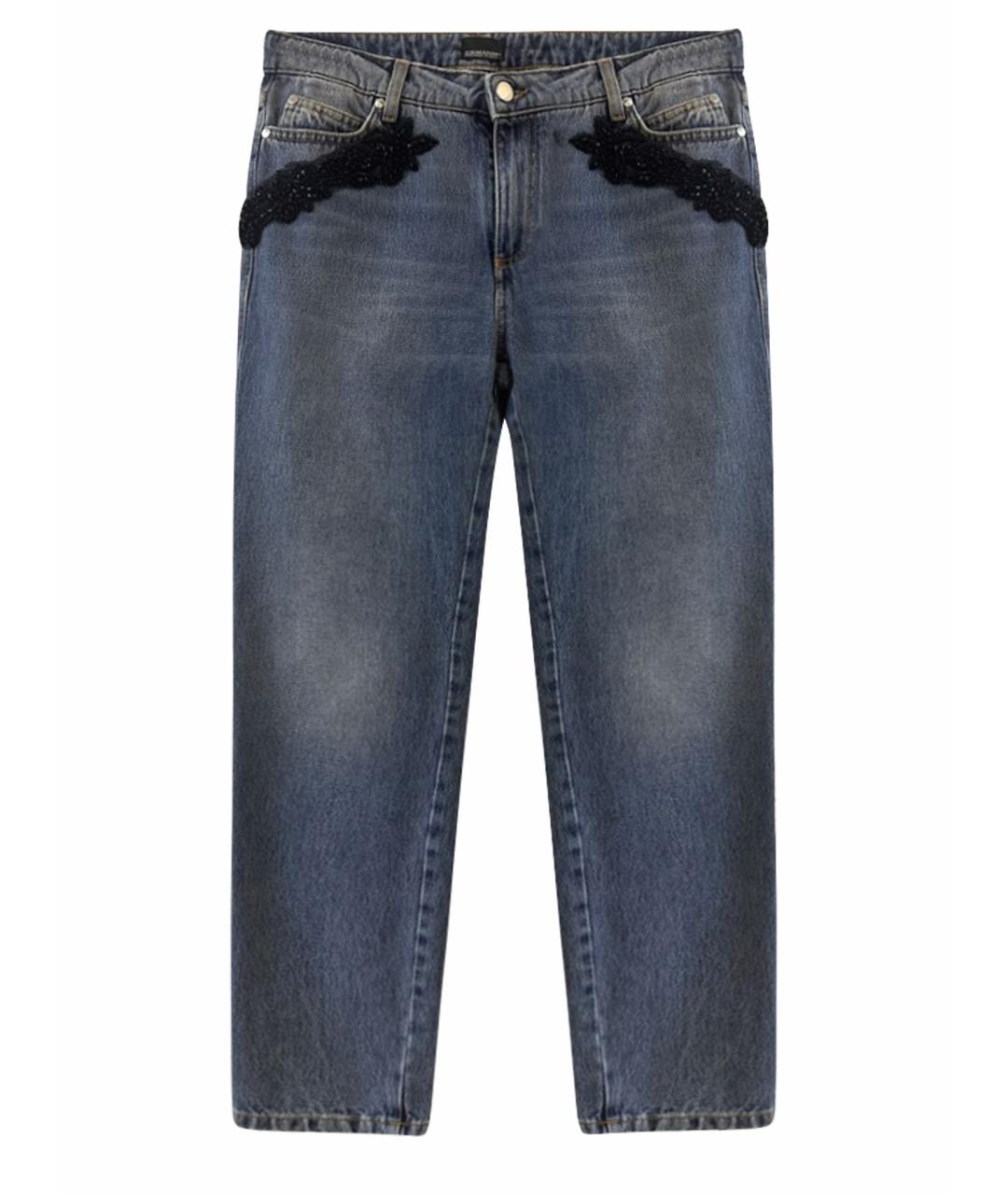 ERMANNO SCERVINO Синие хлопковые прямые джинсы, фото 1