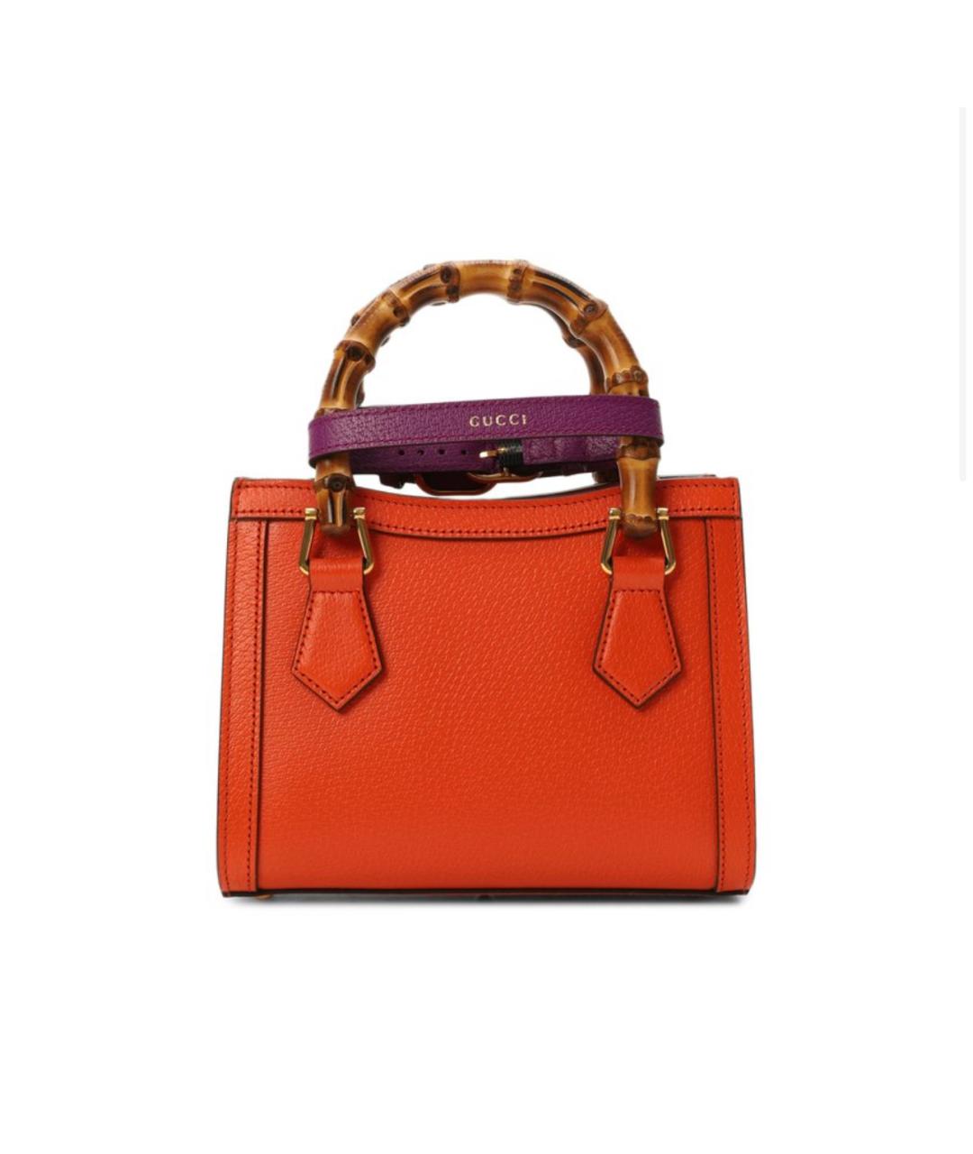 GUCCI Оранжевая кожаная сумка тоут, фото 2