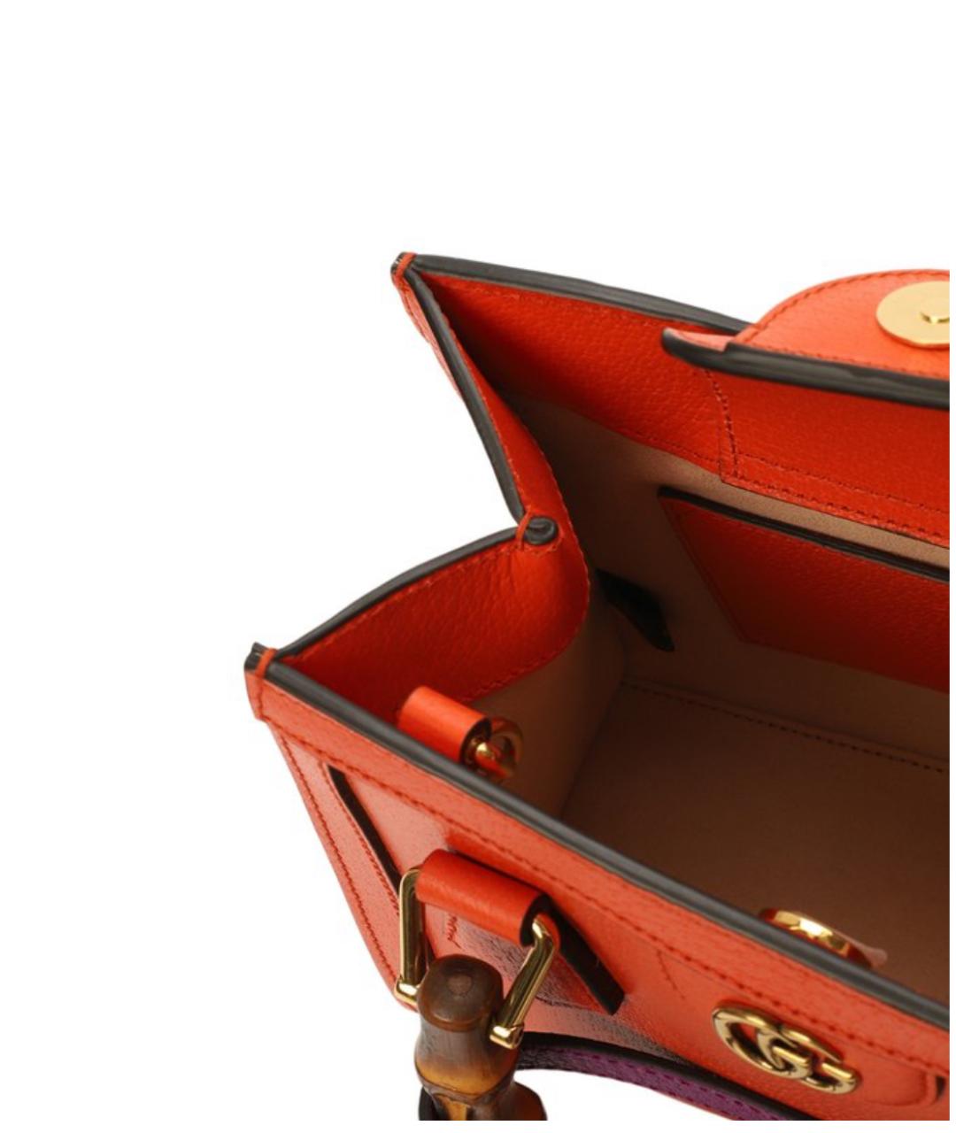 GUCCI Оранжевая кожаная сумка тоут, фото 4