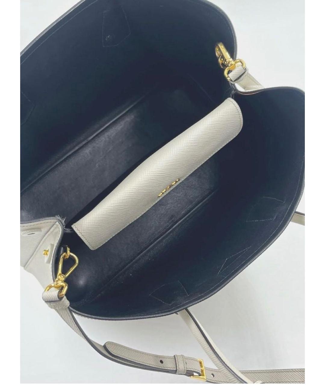 PRADA Бежевая кожаная сумка тоут, фото 4