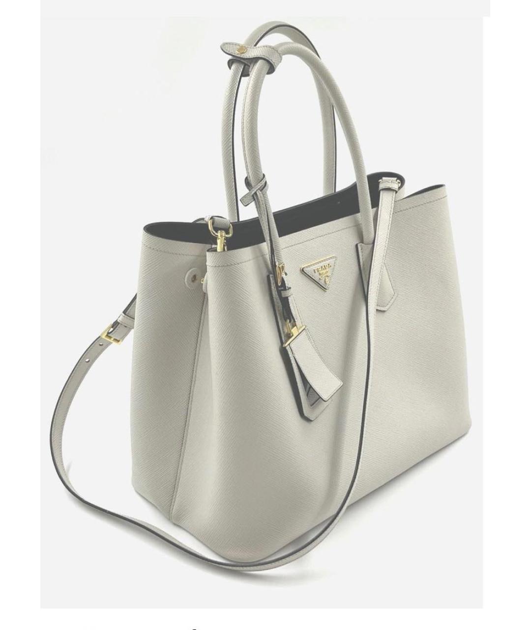 PRADA Бежевая кожаная сумка тоут, фото 2