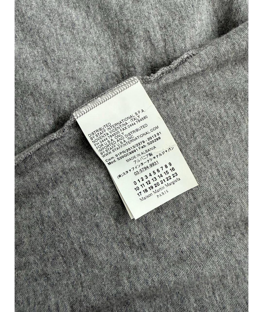 MAISON MARGIELA Серая хлопковая футболка, фото 6