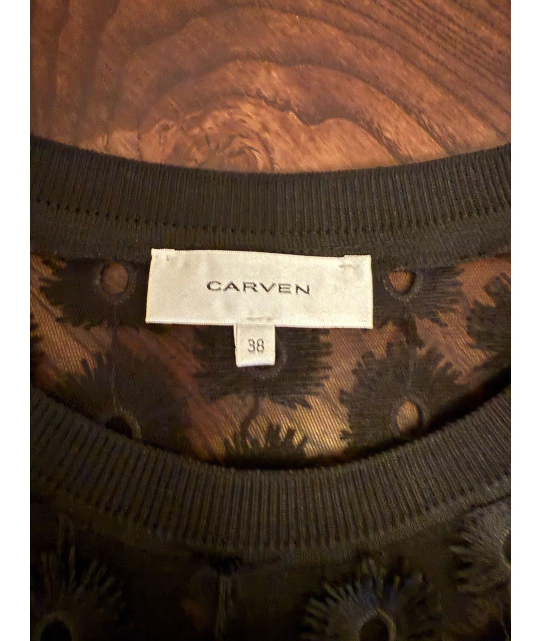 Carven Черная полиэстеровая футболка, фото 2