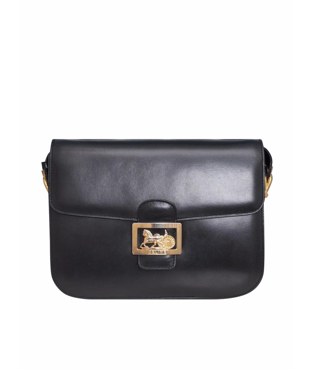 CELINE Черная кожаная сумка через плечо, фото 1