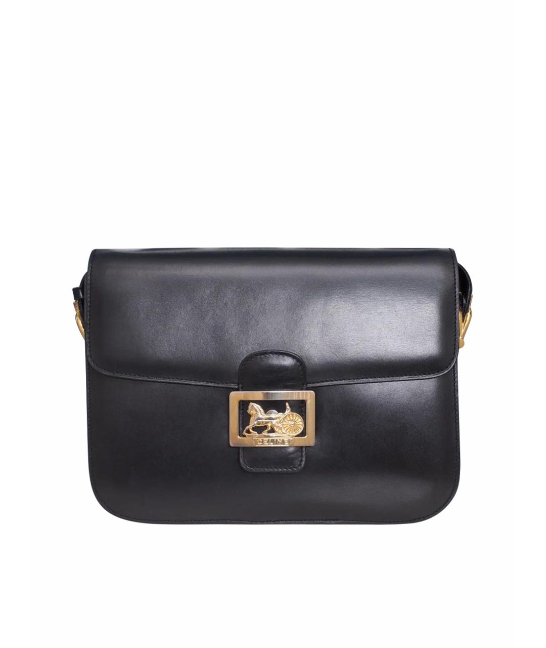 CELINE Черная кожаная сумка через плечо, фото 9