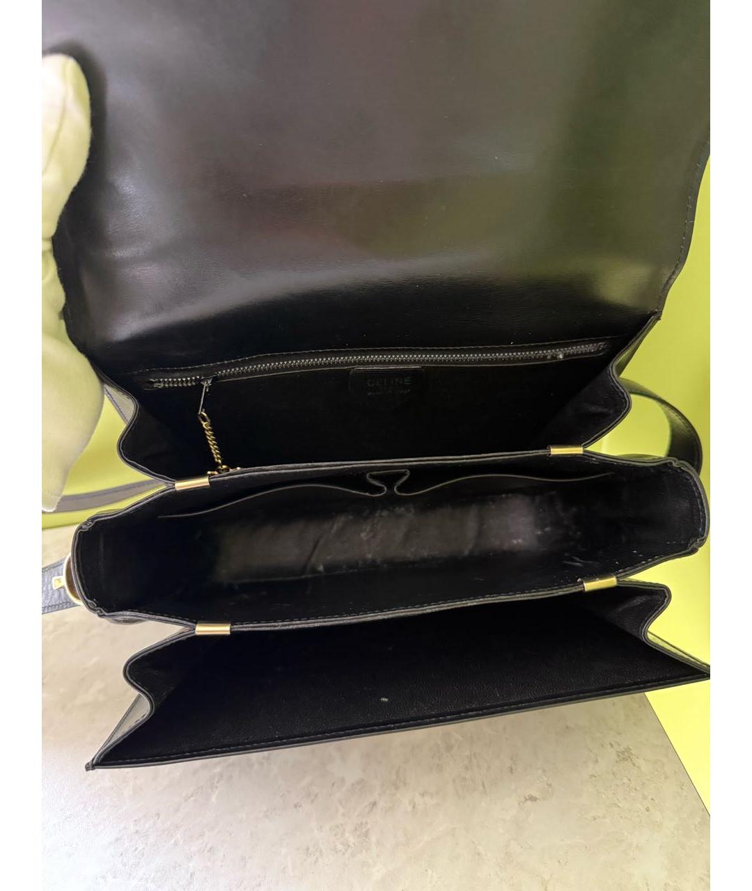 CELINE Черная кожаная сумка через плечо, фото 4