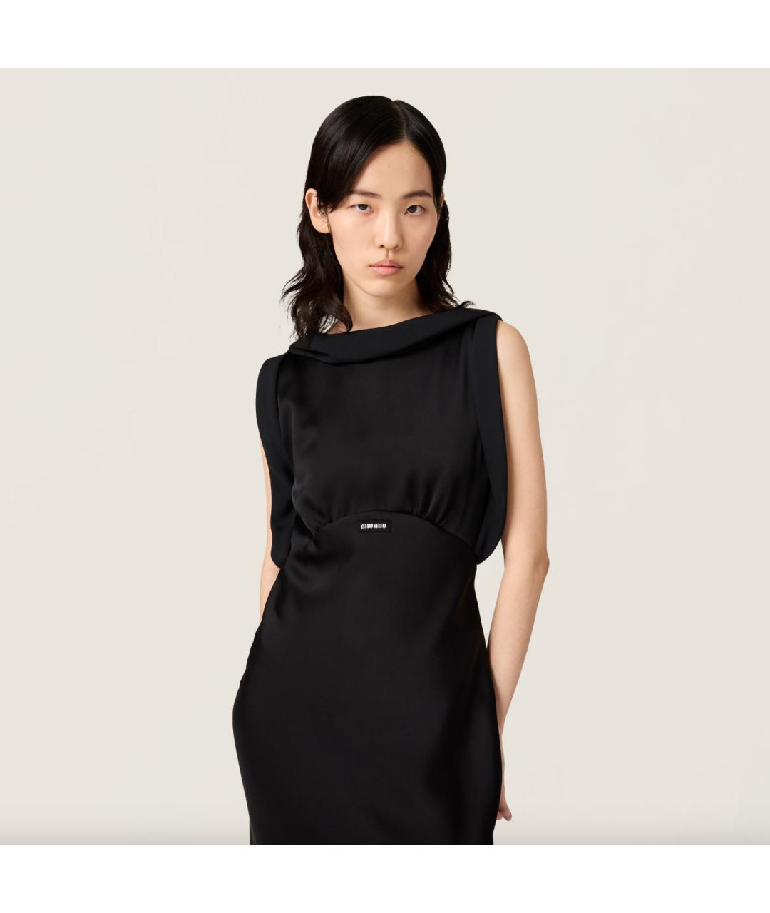 MIU MIU Черное ацетатное вечернее платье, фото 3
