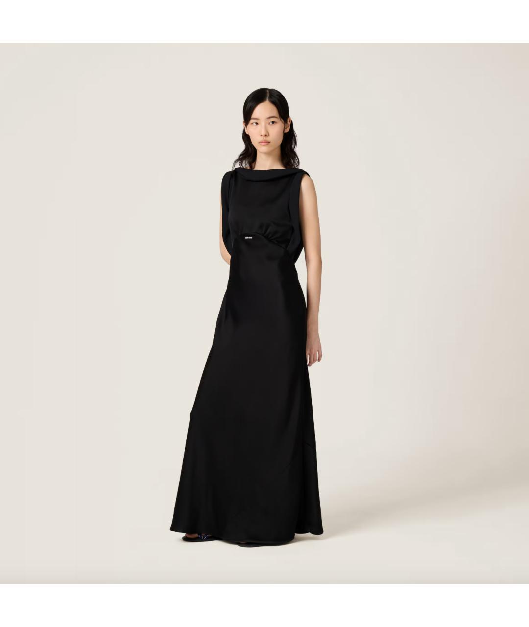 MIU MIU Черное ацетатное вечернее платье, фото 5