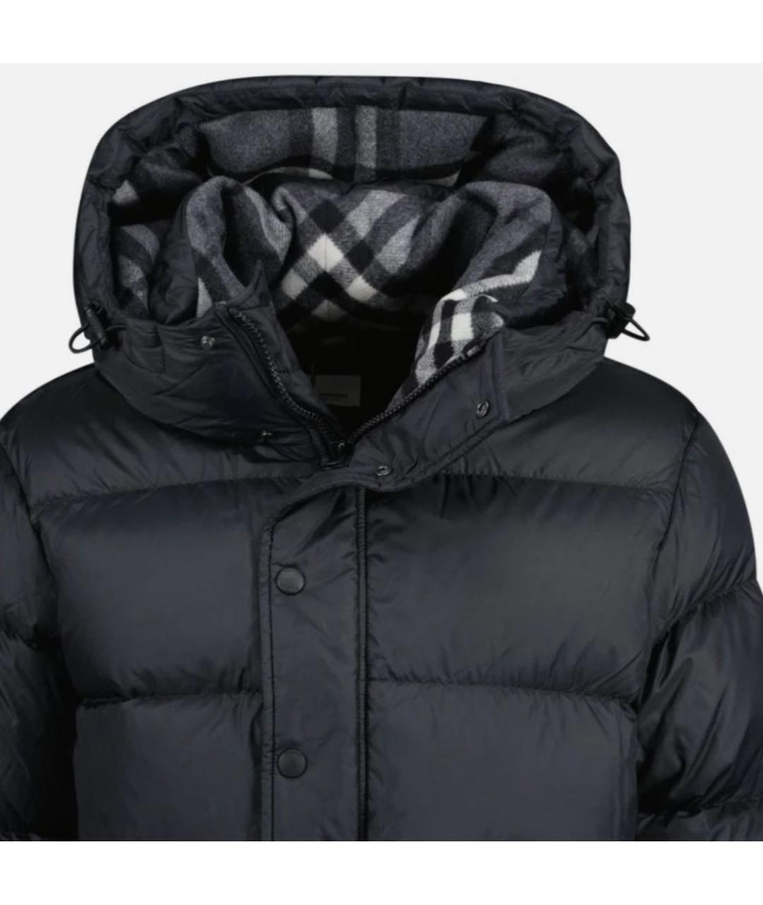 BURBERRY Черный полиамидовый пуховик, фото 4