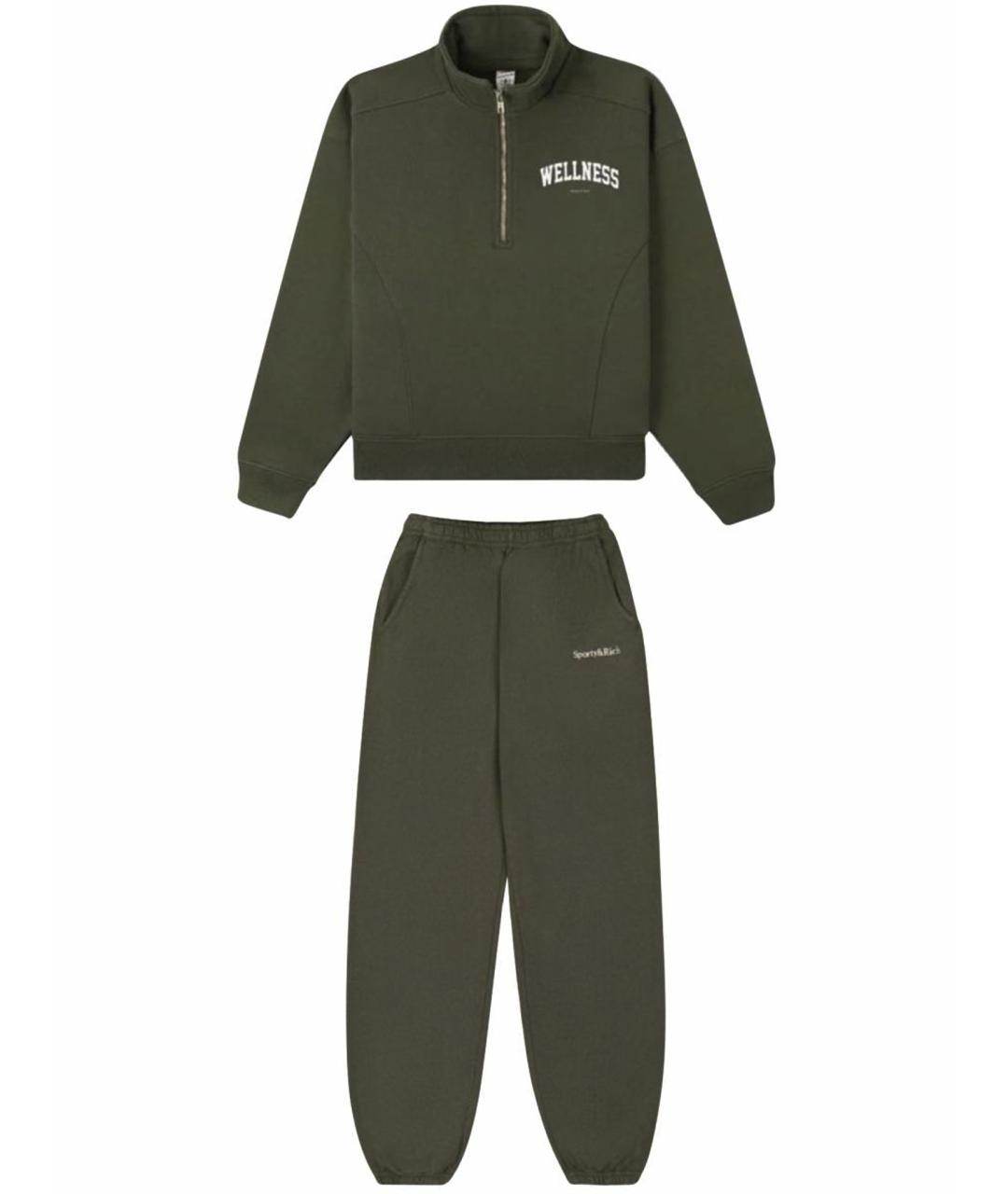 SPORTY AND RICH Зеленый хлопковый спортивные костюмы, фото 1