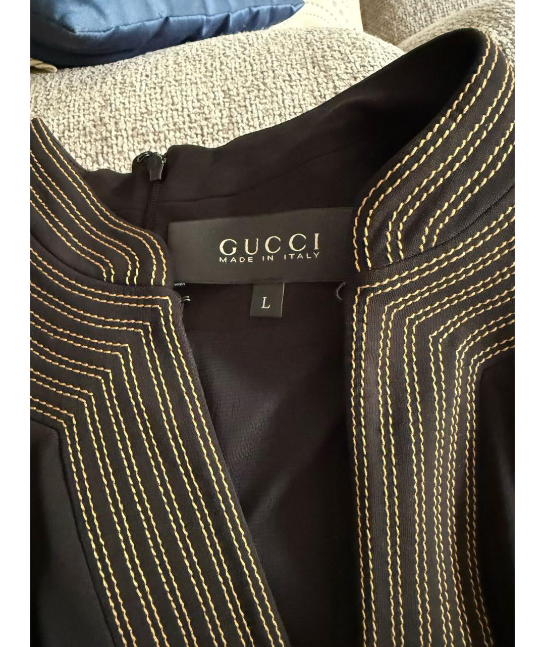 GUCCI Черное вискозное коктейльное платье, фото 3